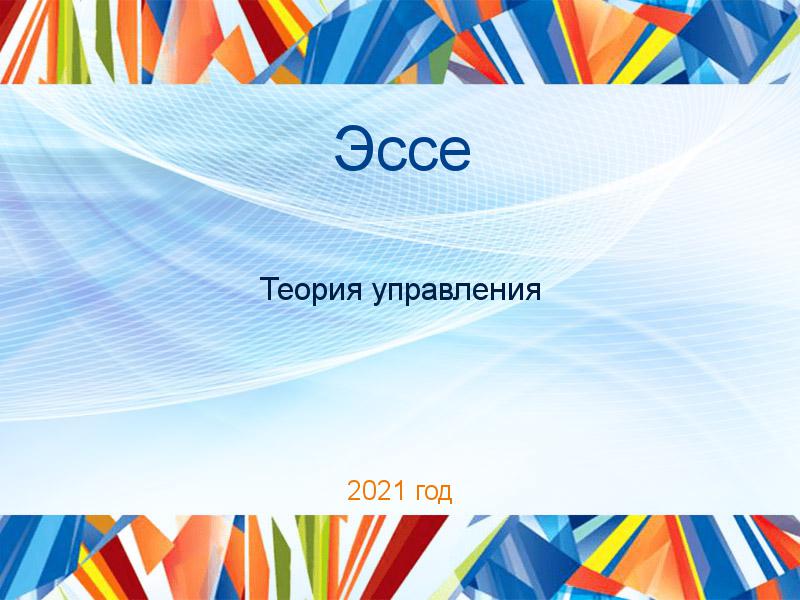 Эссе по Теории управления